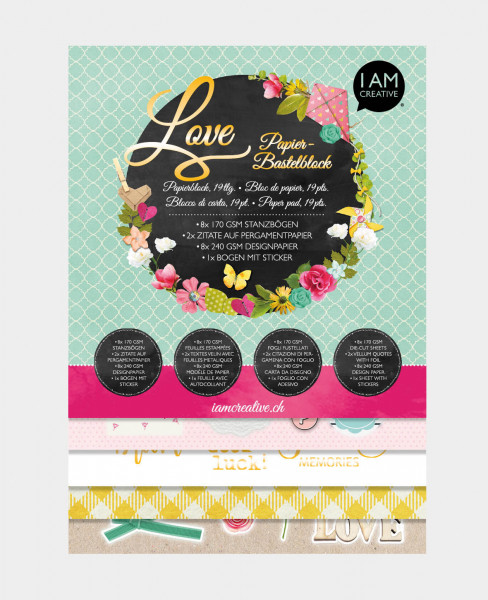 Papier Bastelblock ”Love” DIN A4