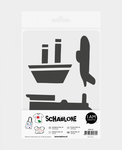 Schablone Kids ”Fahrzeuge” DIN A5