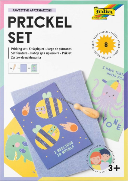 Prickel-Set, inkl. Prickelnadel, Filz & 6 Motivkarten in 10,5x14,8cm