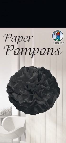 Paper Pompons schwarz 50x70cm
