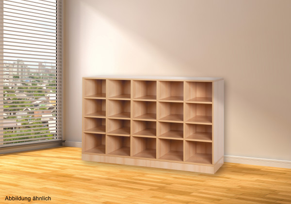 Regal, 5-reihig, 20 Fächer, Rollen