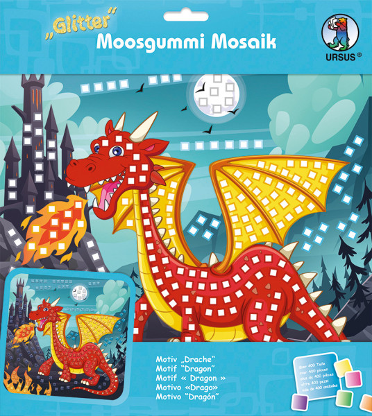Moosgummi-Mosaik-Glitter ”Drachen”