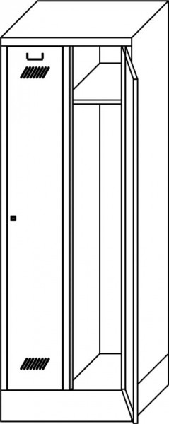 Kleiderschrank mit Sockel, 2tlg.