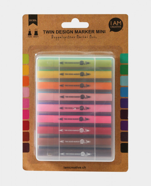 Twin Design Marker Mini 18 Stück