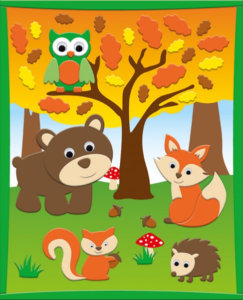 3D Moosgummi Bild ”Waldtiere”