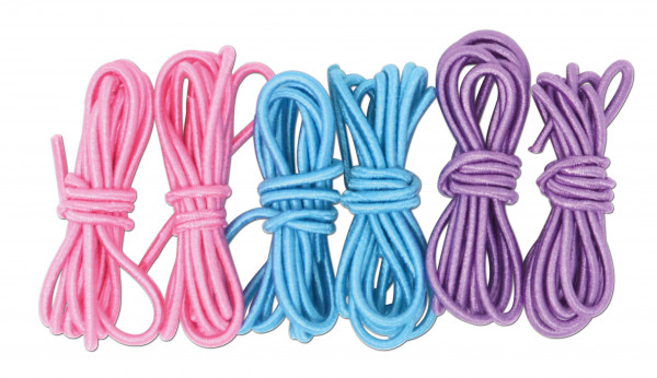 Gummischnüre-Set lila-pink-blau