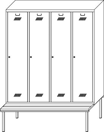 Schrank Sitzbankuntergestell, 4tlg.