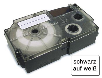 Farbband 18mm schwarz auf weiß,