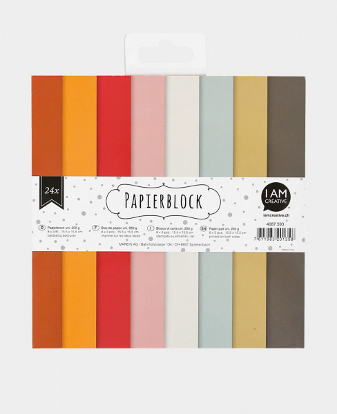 Papierblock uni 15,5 x 15,5cm