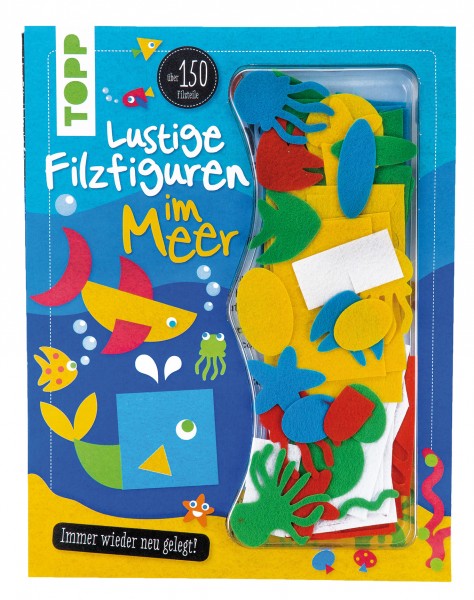 Lustige Filzfiguren im Meer