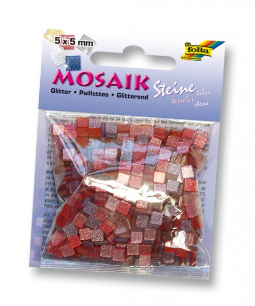 Mosaiksteine Glitter Mix pink