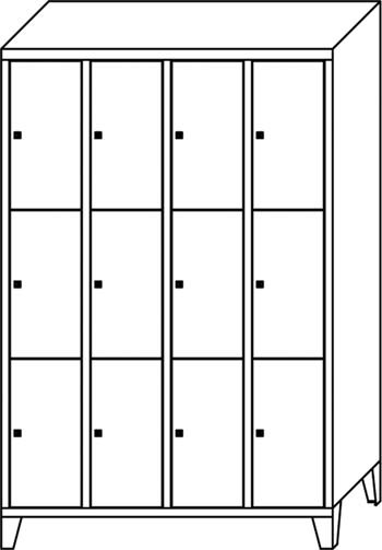 Schließfachschrank m Fuß,12 Fächer