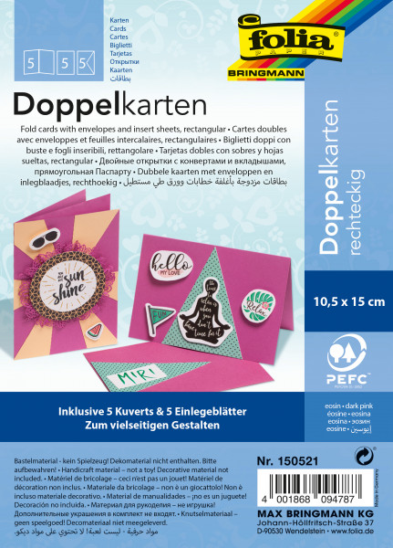 Doppelkarten rechteckig eosin