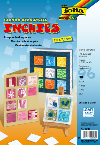 Inchies-Stanzteile, blanko, weiß