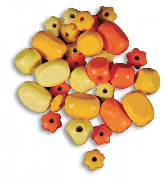 Formperlenmischung aus Holz