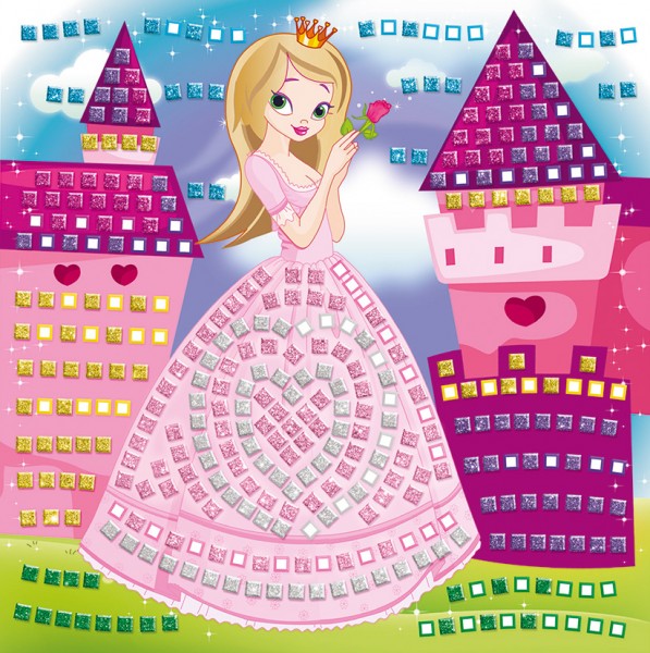 Moosgummi-Mosaik-Glitter Prinzessin