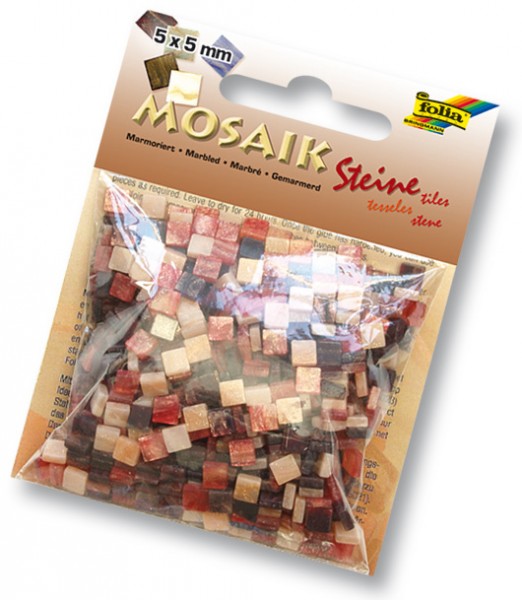 Mosaiksteine Marmorierter Mix rot