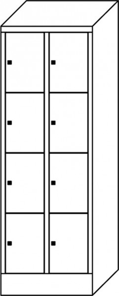 Schließfachschrank m Sockel,8Fächer