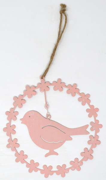 Blütenring mit Vogel rosa